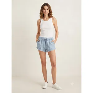 Cloth & Stone Shorts Size S Blue Polka‎ Dot Tencel Raw Hem Drawstring Casual thumbnail 2