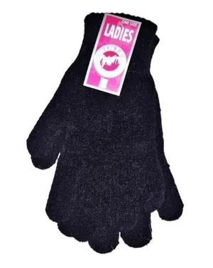 NWT Black Ladies Winter Gloves Size -One Size thumbnail 1