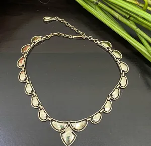 Vintage CORO Signed Light Gold Scalloped Choker Necklace thumbnail 1