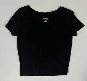 Wild Fable Black Solid Short Sleeve V-Neck Shirt Top Blouse Tee Size XS 🖤 thumbnail 1