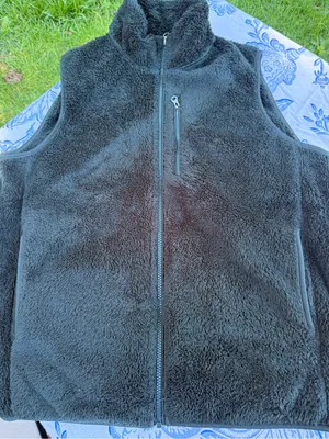 Uniqlo Women's green fleece Full-Zip Sleeveless Vest Stand Collar Size M thumbnail 5