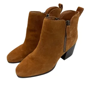 Blondo Waterproof Suede Ankle Boots Women 7.5 Brown Block Heel Minimalist Boho‎ thumbnail 1