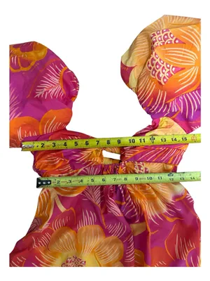 Farm Rio Summer Garden Puff Sleeve Cut Out Dress Womens Sz Small New $185 thumbnail 16