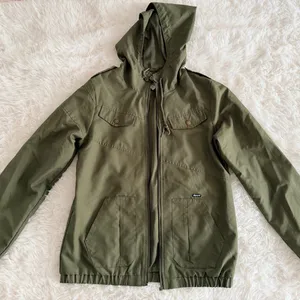 Volcom Olive Green Hooded Women’s Jacket thumbnail 1