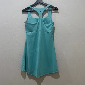 Teal Racerback Athletic Workout Shelf Bra Mini Dress Size S thumbnail 4