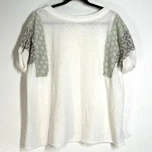 Easel Anthroplogie M Patchwork Tee T-shirt Oversized Slub Short Sleeve Ditsy Floral thumbnail 3