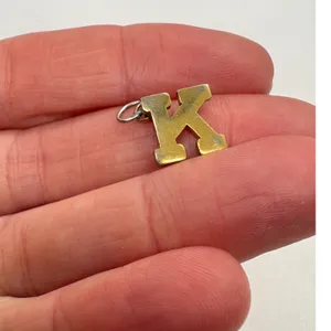 Vintage Jostens Kansas Letter‎ K Charm Gold Tone Initial Pendant Magnetic 0.97g thumbnail 4