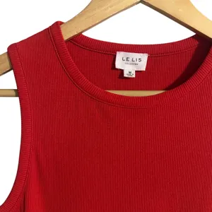 Le Lis Sleeveless Ribbed Bodysuit Womens M Red One Piece Tank thumbnail 6