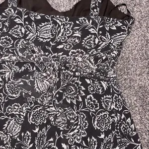 Ann Taylor Floral Ruffle Strap Tank Top Brown White Cinched Waist Boho Size 8 thumbnail 8
