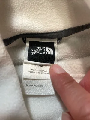 The North Face Tka Micro Women Sz M Fleece Pullover Mock Neck White Gray thumbnail 2