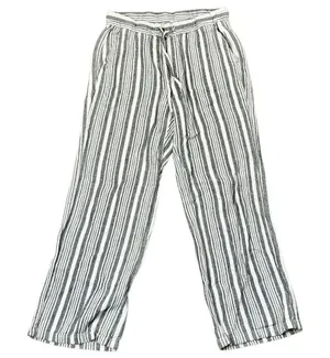 Old Navy High-Waisted Striped Linen-Blend Wide-Leg Pants Small thumbnail 1