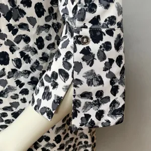 The Limited‎ Shirt Dress Women XS Black White NO BELT Abstract Print 3/4 Sleeve thumbnail 10