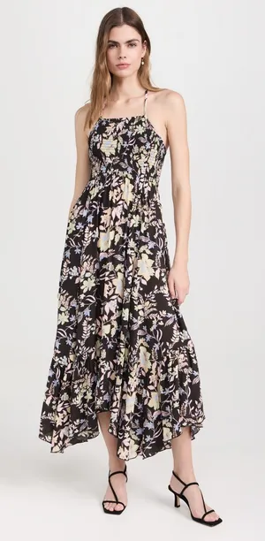 Free People Intimately FP Heat Wave Printed Maxi Dress Midnight Combo Small thumbnail 1