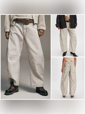 NWT Free People We The Free Good Luck Coated Barrel Jeans - white lightning - 28 thumbnail 2