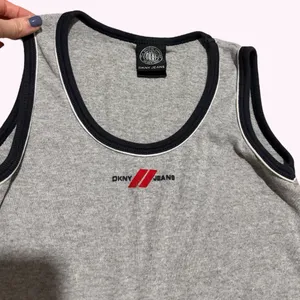 90s vintage DKNY grey and black tank top thumbnail 2