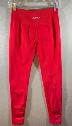 395 | AUROLA Dream Collection Scrunch Butt Seamless Leggings Red Womens‎ Small thumbnail 1