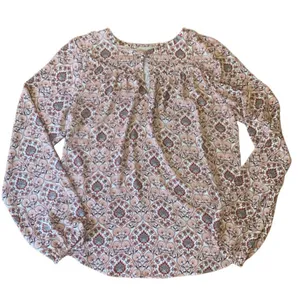 Loft Top Medium Cream with Red Black Floral Design thumbnail 1
