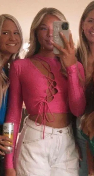 SKIMS Lace-Up Crop Top NWT thumbnail 1