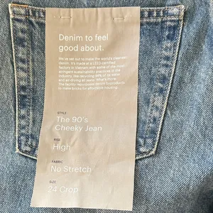 Everlane 90s Cheeky Jeans Size 24 High Rise Straight Leg NWT Blue thumbnail 6