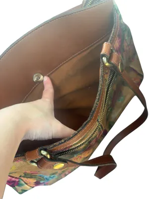 Patricia Nash Floral Leather Shoulder Bag retired print – Vintage Cottagecore Aesthetic thumbnail 3