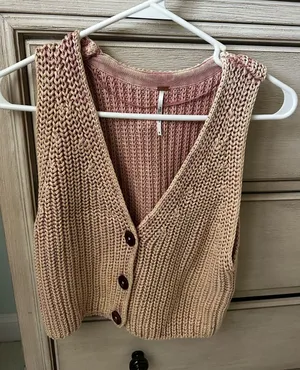 Free people sweater vest knit small thumbnail 1