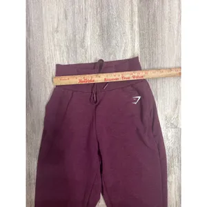 Gymshark Ark Womens High Waisted Tie‎ Cuff Joggers Maroon Size XS thumbnail 3