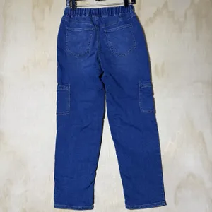 SO Denim Cargo Jogger Pants Women's Small Blue Stretch Utility Casual Pull‎ On thumbnail 6