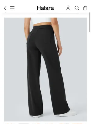 NWT Halara Black DayStretch High Waisted Pockets Straight Leg Casual Pants (S) thumbnail 3