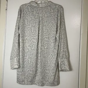 FREE PEOPLE Beatrice Geometric ivory long sleeve top size 6 thumbnail 8