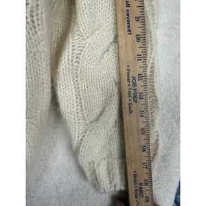 ZARA Cream Chunky Cable Knit Turtleneck Sweater Size‎ S Girls 13-14 Fisherman thumbnail 4