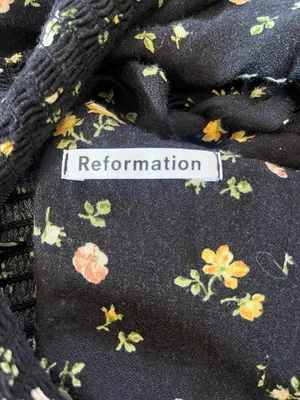 Reformation Black Floral Tie-Strap Square Neck Crop Top Size 2 thumbnail 8
