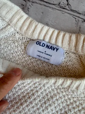 Old Navy Fisherman White Knit Pullover Preppy Sweater Unisex Small Tennis READ thumbnail 8