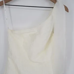 Lulus Unique Perfection Mini Dress Womens M White Floral Jacquard One-Shoulder thumbnail 4