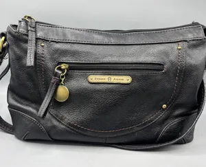 Etienne Aigner Black Leather Purse Shoulder‎ Bag Adjustable Strap & Front Po thumbnail 1