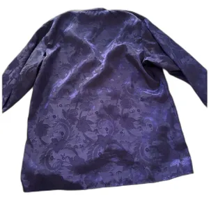 Victoria’s Secret Purple Satin Floral Button Blouse Size M Vintage thumbnail 7