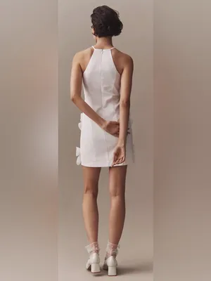 BHLDN Sleeveless Allover Bow High-Neck Mini Dress | Anthropologie thumbnail 4