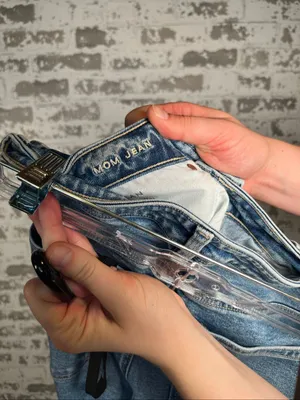 American Eagle | women denim distressed mom jean thumbnail 2