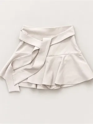 Zara Light Beige Tie-Waist Circle Skirt thumbnail 2