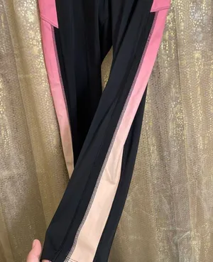 PINK Victorias Secret Black Ombre Pink Stripe Active Leggings, L thumbnail 4