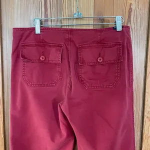 Vntg Y2K Abercrombie Low Rise Flare Patch Pocket Pants Sz 16 Modern M 8-10 💛🍄 thumbnail 8