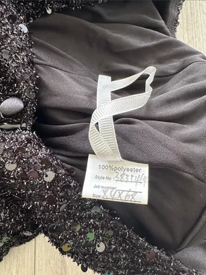 Elegant Taffeta and Sequined Ball Gown Black 8 NWOT thumbnail 8