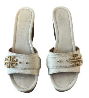 Tory Burch Elina Platform Wedge Ivory‎ Gold 9 thumbnail 1