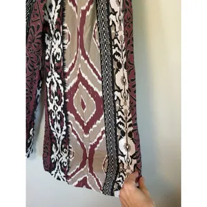 Bali Queen Aztec Smocked Waist Wide Leg Printed Pants One Size NEW thumbnail 10
