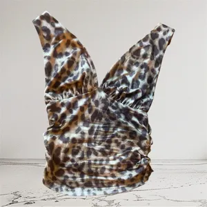 SheIn Leopard animal Print Halter Crop Top size XS Y2K Mob Wives thumbnail 2