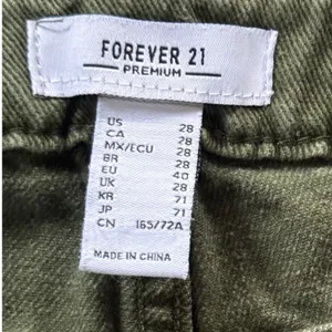 Forever 21 Premium Olive‎ Green Cargo Jeans Wide Leg Multi Pocket Womens Size 28 thumbnail 5