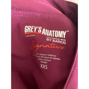 Grey's Anatomy by Barco Signature Scrub Pants Wine Burgundy XXS thumbnail 7