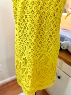 Zac & Rachel Yellow Lace Dress Size 10 Lined Wedding Guest Summer Floral Feminin thumbnail 6
