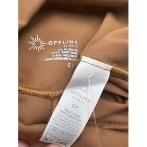 OFFLINE by Aerie Real Me Shortie S Brown‎ High Rise 3" Inseam Retro Piping NWT thumbnail 6