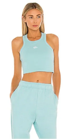 Alo Aspire Tank Ribbed Blue Quartz RARE Size M thumbnail 1