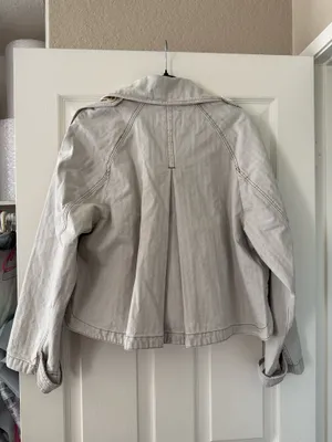 BNWT Zara Blue/Grey Washed Herringbone Jacket  thumbnail 12